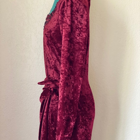 SOLDCrushed burgundy velvet All that jazz L dress - Picture 8 of 8